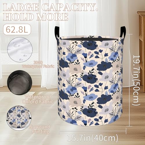 Coastal Laundry Basket, Oxford Cloth Nature Peaceful Dirty Clothes Collapsible Hamper for Room Decor, Ocean Beach and Chair Print Gifts Toy Organizer 19.7 * 15.7 Inch for Bedroom Bathroom Dorm - style: Coastal