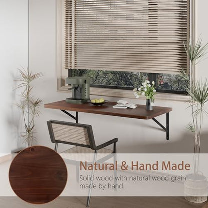 Floating Wall Desk for Home Office,Wall Mounted Table with Pine Wood,48 Inch Workbench for Garage,Work Table with Heavy Duty Brackets for Kitchen,Dining,Laundry,Floating Shelf for Wall - size: 48 Inch