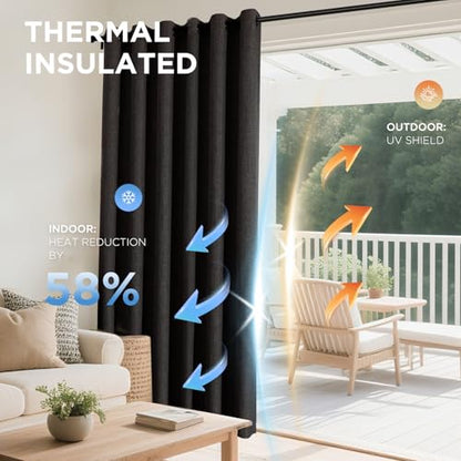 Joydeco Blackout Curtains 72 Inches Long 2 Panels Burg, Room Darkening Curtains for Bedroom, 100% Black Out Textured Thermal Drapes Privacy Protection 2 Panels Set(W52 x L72 Inch, Charcoal Grey) - color: Charcoal Grey, size: 52"W x 72"L (Pack of 2)