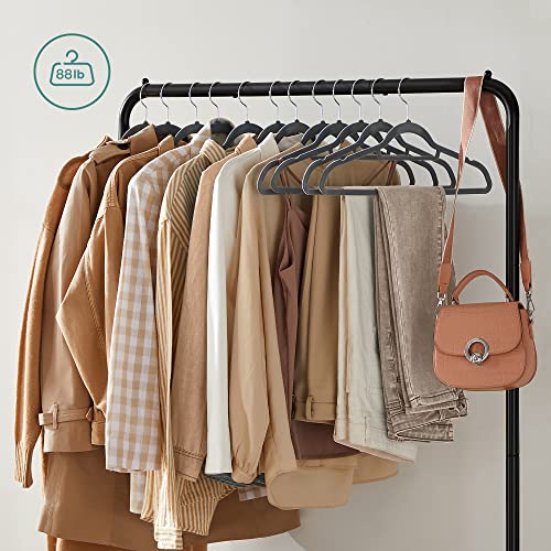 SONGMICS Clothes Rack with Wheels, Clothing Rack for Hanging Clothes, 25.4 mm Metal Garment Rack with Dense Mesh Storage Shelf, 110 lb Load Capacity, 2 Brakes, Black UHSR25BK - color: Black, style: Single Rod