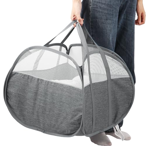 Collapsible Laundry Baskets, 90L Large Foldable Laundry Basket, Tear-proof Pop Up Hampers for Laundry, Dirty Clothes Laundry Hamper for Bedroom, Bathroom, Dorm, Laundry Room, Travel or Camping Grey - color: Gray