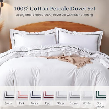 Ella Jayne Duvet Cover King (3 Pieces), 100% Cotton Percale, King/Cali King, Soft Breathable & Lightweight Including King Duvet Cover (1 Piece) 106 x 90 Inches with 2 Pillow Shams (Black Design) | King Duvet Cover Set | Cotton Percale Bedding | Soft Light
