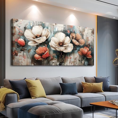 FUHAIHUA Canvas Wall Decor For Bedroom Wall Art For Living Room Office Decorations Boho Wall Paintings Flowers Landscape Pictures Artwork Aesthetic Posters kitchen Home Decor Ready To Hang 20x40 In - color: Flowers Pictures, size: 40"L x 20"W
