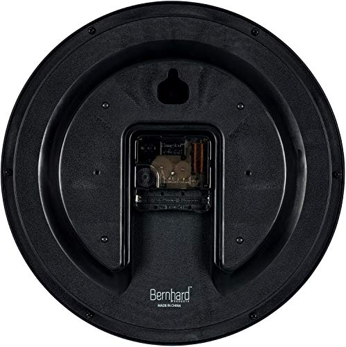 Bernhard Products Black Wall Clock 2 Pack Silent Non Ticking 10 Inch Bold Quality Quartz Battery Operated Round Easy to Read Home/Office/Classroom/School Clocks, Sweep Movement - size: 10 Inch - 2 Clocks