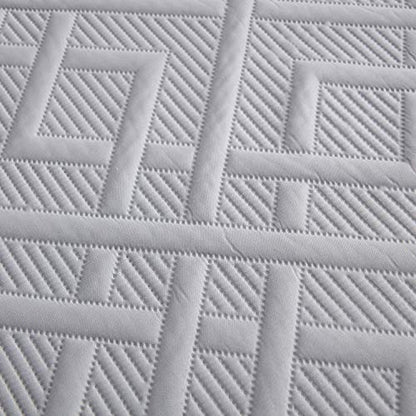 CHIXIN Quilt Queen Size - Geometric Pattern Bedspread Coverlet Set - Modern & Contemporary Style Bedding Cover, Ultrasonic Quilting, Reversible, Lightweight, 4 Piece, Light Grey - color: 1- Grey, size: Full/Queen(90"x92")
