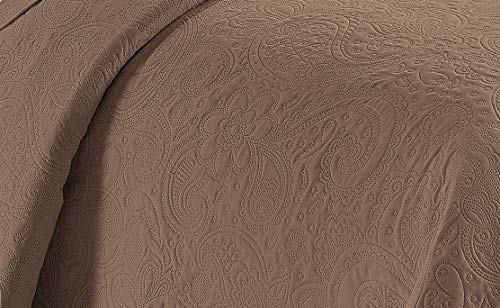Linen Plus Embossed Coverlet Bedspread Set Oversized Solid Taupe Full/Queen Bed Cover Bedding New # Dana - color: Taupe, size: Full/Queen