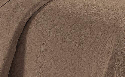 Linen Plus Embossed Coverlet Bedspread Set Oversized Solid Taupe Full/Queen Bed Cover Bedding New # Dana - color: Taupe, size: Full/Queen