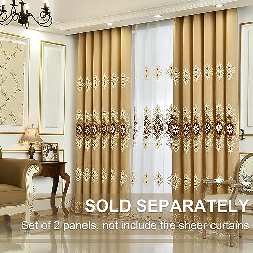 Simple Chenille Jacquard Blackout Window Elegance Curtains/Drapes/Panels/Treatments for Bedroom Living Room, 60 x 106, Top Grommets (2 Panels) | Medium Weight Fabric, Woven Texture, Soft Light Filtering, Drapes for Living Room and Dining Room Windows - co