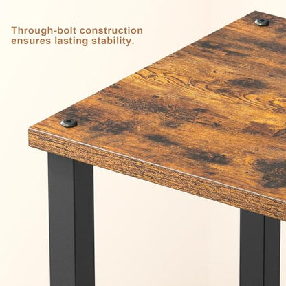 TUTOTAK End Table with Charging Station, Side Table Set of 2, Nightstand | 2-Tier Storage Shelf, Bedside Table with USB Ports, Sofa Table for Small Space Livingroom Bedroom Brown and Black TB01BB041 - color: Brown