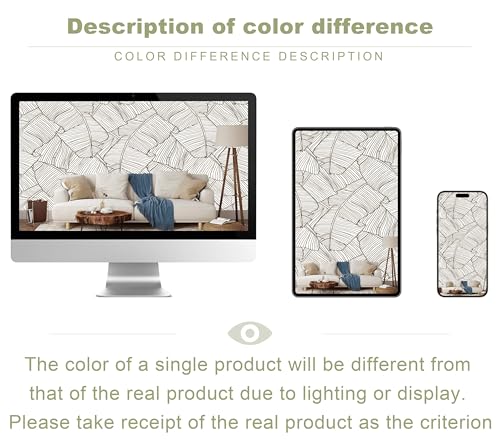 Gray Banana Leaf Wallpaper Wall Mural | 108"x75", for Bedroom Living Room Bathroom, Textured Fabric, Not Peel and Stick - color: Mural 11, size: 108" x 75"