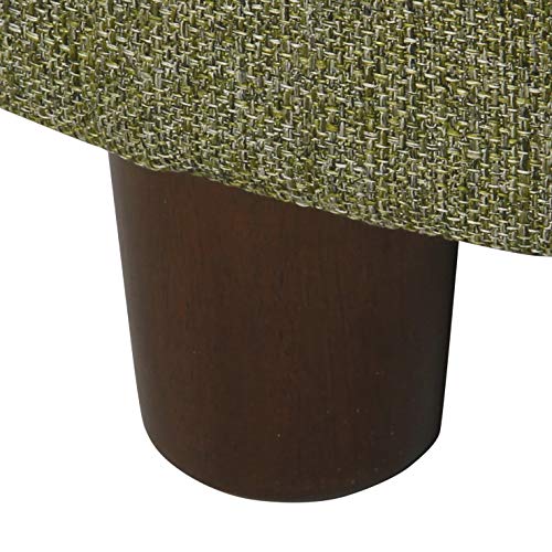 HomePop 19" Round Storage Ottoman - Green Tweed - color: Green Tweed
