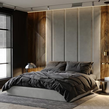 Upholstered Wall Mounted Headboard Full | Padded Wall Panels Vertical - size: Full