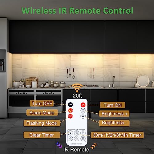 maylit Under Cabinet Lights Plug in, 3 Pcs 12 Inch Ultra Thin Under Cabinet Lighting, Super Bright Warm White Under Counter Lights for Kitchen, Dimmable Light for Cabinet, Counter, Workbench, Desk | Warm White Dimmable Lighting for Kitchen Cabinets, Count