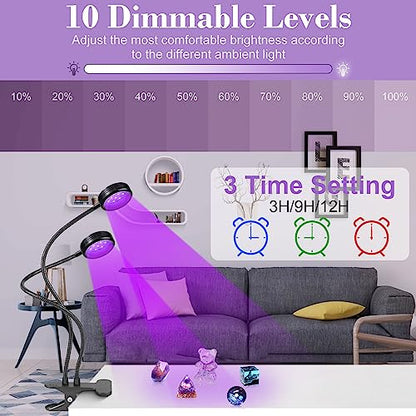 10W USB UV Black Light Dual-Head, 395nm-405nm Lamp for Resin Curing | UV Light Clamp Lamp Flexible Gooseneck USB Powered Fluorescent Paint Blacklight Posters DIY Crafts Paint Collection - size: 2 Heads