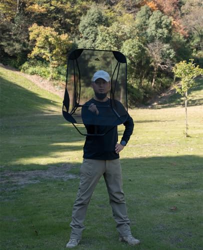 Low Ultralight Compact Folding Chair (Black Mesh) | with Side Pocket and Carry Bag, for Camping Backpacking Hiking - color: Black Mesh