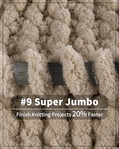 Cozyful Chunky Yarn for Hand Knitting, #9 Thick Jumbo Big Chunky Yarn for Crocheting, Super Chunky Knit Blanket Yarns, Large Chunky Chenille Yarns, 8 Pack (30 yds 8 oz Each Skein), Khaki - color: Khaki