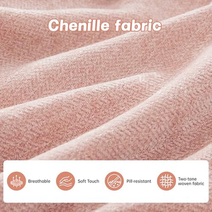 Modular Loveseat Sofa Mini Couch with Premium Chenille Fabric and Tufted Pleated Backrest Flexible Small Couch for Bedroom and Living Room Ergonomic 2-Seater Sofa for Adults and Compact Spaces (Pink) | Sturdy & Durable - color: Pink