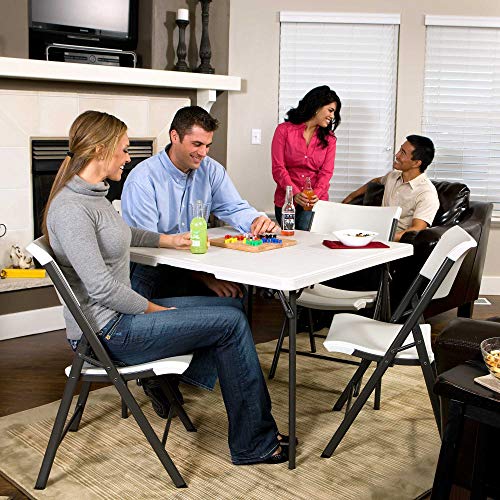 Lifetime 80884 37-Inch Square Fold-in-Half Table, 2 Pack, Light Commercial, White Granite - size: 37-Inch, 2 Pack