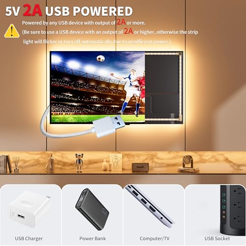 PAUTIX LED Strip Light 5V USB 6.56ft/2m 2700K, 640LEDs 1200lm Dimmable COB LED Strip Light Warm White CRI90+ USB TV Backlight,Flexible Under Cabinet Tape Light for Bedroom,Kitchen,Home DIY Lighting - color: 2700K, size: 6.56 ft