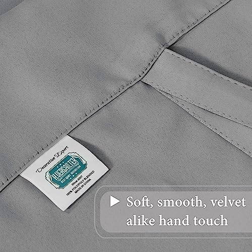 H.VERSAILTEX Blackout Tie Up Curtain Thermal Insulated Curtain Bathroom Curtains Dove Gray Tie Up Shade for Small Window (Rod Pocket Panel, 42 inches W x 63 inches L, Set of 1) - color: Dove Gray