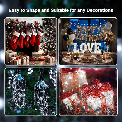 ZGWJ 6 Pack Fairy Lights Battery Operated with Remote, 7ft 20 LED Mini Fairy String Lights with Timer 8 Lighting Modes Waterproof for Halloween Christmas Tree DIY, Parties, Bedroom Decorations White