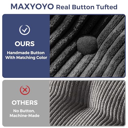 MAXYOYO Folding Sofa Bed, Convertible Chair Bed with Pillow | L-Shaped Floor Sofa with Armrest and Pillow, Foldable Portable Fold Out Comfy Chair Bed for Living Room Bedroom, Dark Grey - color: Dark Grey