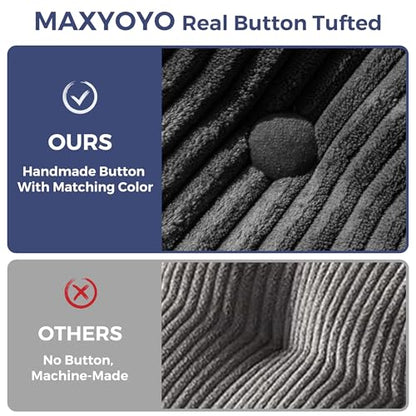 MAXYOYO Folding Sofa Bed, Convertible Chair Bed with Pillow | L-Shaped Floor Sofa with Armrest and Pillow, Foldable Portable Fold Out Comfy Chair Bed for Living Room Bedroom, Dark Grey - color: Dark Grey