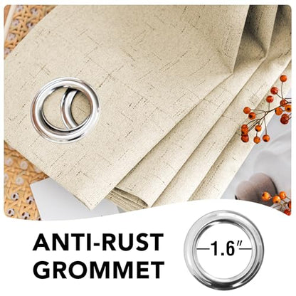 H.VERSAILTEX 100% Blackout Curtains for Bedroom Thermal Insulated Linen Textured Curtains Heat and Full Light Blocking Drapes Living Room Curtains 2 Panel Sets, 42x45 Inch, Bleached Sand - color: Bleached Sand, size: 42"W x 45"L (Pack of 2)
