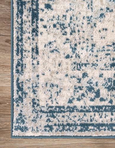 Rugs.com - Monte Carlo Rug – 2' x 3' 1 Blue Easy-Clean Rug – Perfect for Entryways, Kitchens, and Bathrooms - color: Blue, size: 2'2" x 3' (Rectangular)