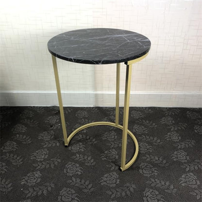HYGRAD BUILT TO SURVIVE Set of 3 Round Wooden/Steel Nesting Side Stacking Sofa Side Coffee Tables, Small Space Coffee Tea Table for Hallway Living Room Bedroom, Home, Office (Black/Gold) - color: Black/Gold