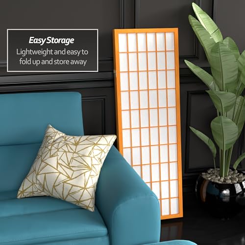 4 ft. Short Window Pane Shoji Screen - Honey - 3 Panels - color: Honey, size: 3 Panels