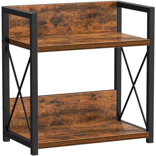 Giikin Kitchen Countertop Organizer, 2 Tier Spice Rack Organizer for Pantry, Kitchen Counter Shelf Wood Coffee Station Organizer (Brown, M) - color: Brown, size: Medium