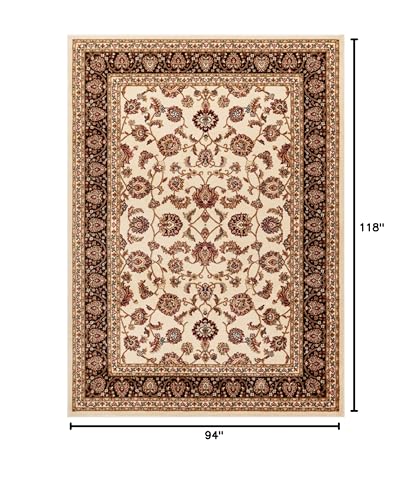 Well Woven Barclay Collection Sarouk Ivory 8x10 Area Rug - for Living Room, Bedroom, and Dining Room - color: Ivory, size: 7'10" x 9'10" (Rectangular)