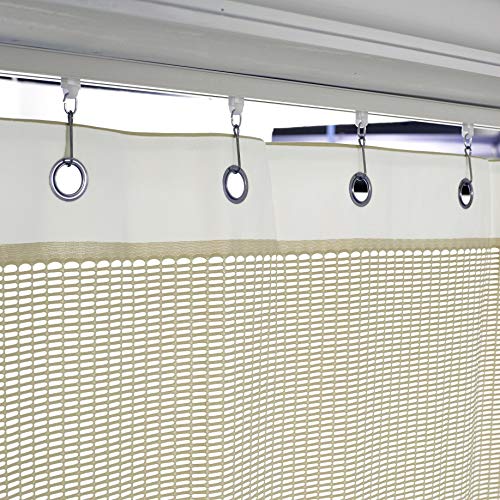 TWOPAGES 5ft Wide x 7ft Tall Room Divider Privacy Cubicle Curtain with Grommet Top (1 Panel,Soyabean) - color: Soyabean, size: 60"W x 84"L (Pack of 1)