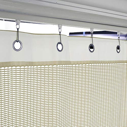 TWOPAGES 8ft Wide x 8ft Tall Room Divider Privacy Cubicle Curtain with Grommet Top (1 Panel,Soyabean) - color: Soyabean, size: 96"W x 96"L (Pack of 1)