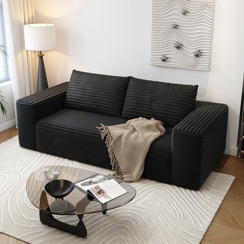 Settab 71" Loveseat Sofa,Modular Couch with Deep Seat Memory Foam,Comfy Small Cloud Couch for Small Spaces,No Assembly Sofa for Living Room Bedroom,Apartment,Black - color: Black, size: 71 inches