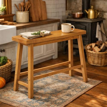 Boraam Sonoma Counter Height Backless Bench - Honey Oak Finish - color: Honey Oak Finish