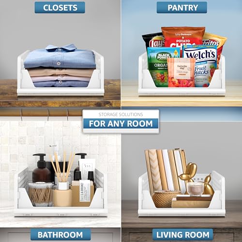 Sorbus 4 Pack Folding Closet Shelf Organizer for Clothes, Versatile Stackable Storage Baskets for Closet, Bathroom, Kitchen and Garage with Easy Access Open Front Design, Plastic Organizer Shelves - size: 4 Small
