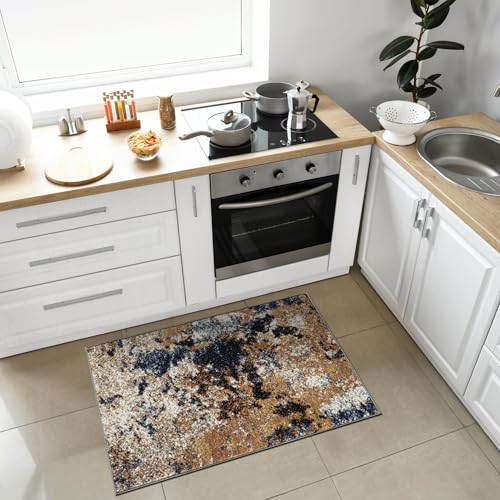 Keen Home Design Throw Rugs - 24"x36" Non-Shedding, Thick Pile Abstract Rugs for Kitchen, Living Room, Bedroom, Dining Room, Entryway - Size: 2' x 3', Skies Multi - color: Skies Multi, size: 2' x 3' (Rectangular)