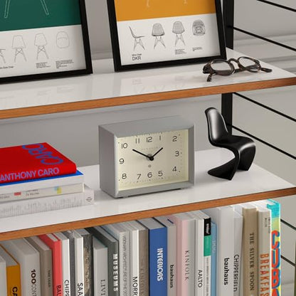 NEWGATE® Henry Desk Clock | Contemporary Rectangular Design | Posh Gray | Easy to Read nunbers | Modern Style for Desk, Table top, Shelf or Bedside - color: Posh Grey