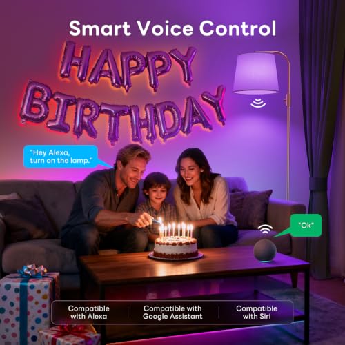 Smart RGB Arc Floor Lamp, 65", App Control, Compatible with Alexa | 2700K-6000K tunable white, 1%-100% dimmable, music sync, 1200lm, 350° swivel woven linen shade, no account required - color: Gold, size: 65"(App Control)