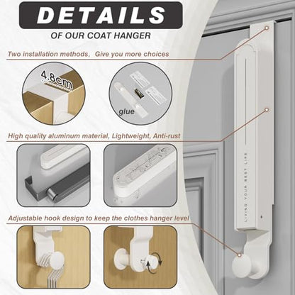 Over The Door Collapsible Drying Rack - Portable & Foldable, Indoor Small Hanging Clothes Drying Rack, White - color: White