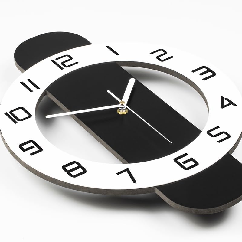 Modern Wall Clock Battery Operated Large Clocks for Living Room | Home Decor Non Ticking Silent Classic Decorative Clocks Pendulum for Bedroom,Office,Kitchen,Dining Room,Bathroom, 12.6x24.4in - size: 12.6*24 inch