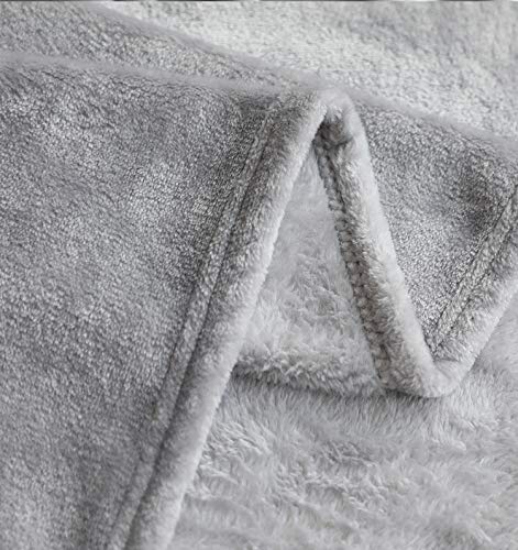 TASTHROW Large Flannel Fleece Throw Blanket, 50×70 Inch - Light Grey | Cozy Lightweight Thick Blanket - All Seasons Suitable for Women, Men and Kids (Two Pack) - color: Lightgrey, size: Two Pack 50"x70"
