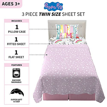Franco Kids Bedding Super Soft Sheet Set, Twin, Peppa Pig - color: Peppa Pig, size: Twin