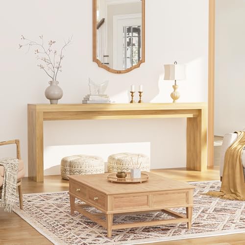 Extra Long Console Table for Entryway, 70.9-Inch Farmhouse Wood Behind Couch Table, Modern Entryway Rectangular Console Table for Entrance, Living Room, Hallway, Foyer (Natural) - color: Natural