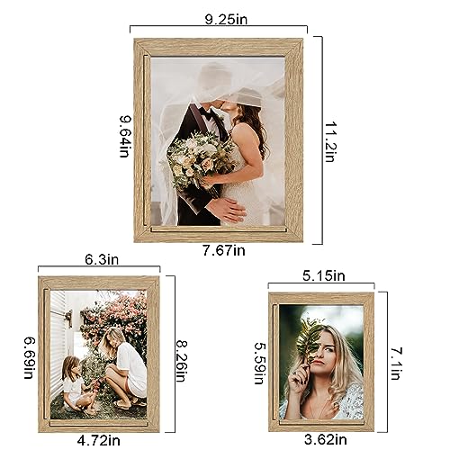 LUCKYLIFE Picture Frame Set 10-Pack, Gallery Wall Frame Collage with 8x10 5x7 4x6 Frames in Natural Woodgrain Finishes - color: Natural Woodgrain