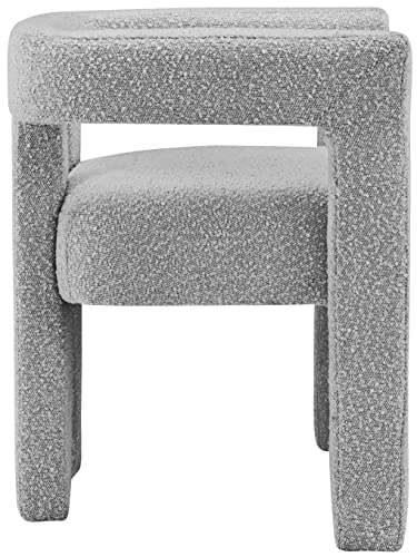 Meridian Furniture Athena Collection Modern | Contemporary Boucle Fabric Upholstered Accent | Dining Chair, 25" W x 21" D x 27" H, Grey - color: Grey