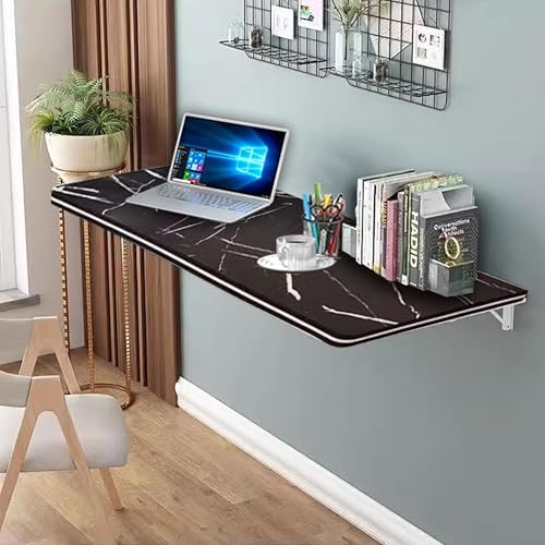 Fold Down Floating Wall Desk Wall Mounted Folding Table ,Functional Hanging Desk for Laundry Room Home Office Computer Workstation,Study Work Bench, Kitchen Dining (Black 31.5"×15.7") - color: Black, size: 31.5 × 15.7 in