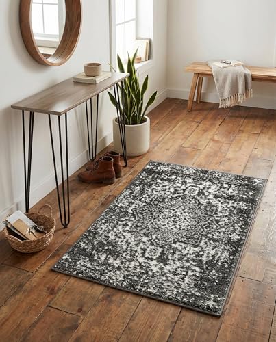 Rugs.com - Arlington Rug – 2' x 3' 1 Dark Gray Traditional Area Rug – Low Pile Accent Rug for Entryways, Kitchens, and Bathrooms - color: Dark Gray, size: 2' x 3' (Rectangular)